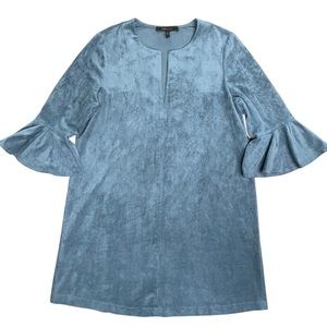 BCBG Maxazria Blue Suede Dress Pre-Owned